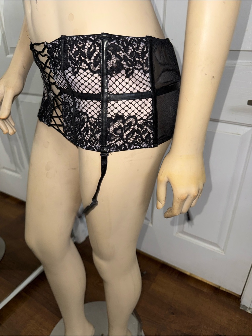 Victoria's Secret Black Lace-Up Garter Skirt - Picture 4 of 5